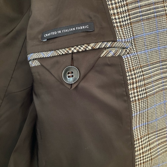 Madewell Italian Wool Fabric Houndstooth Plaid Blazer w/Contrast Felted Collar - Picture 11 of 16